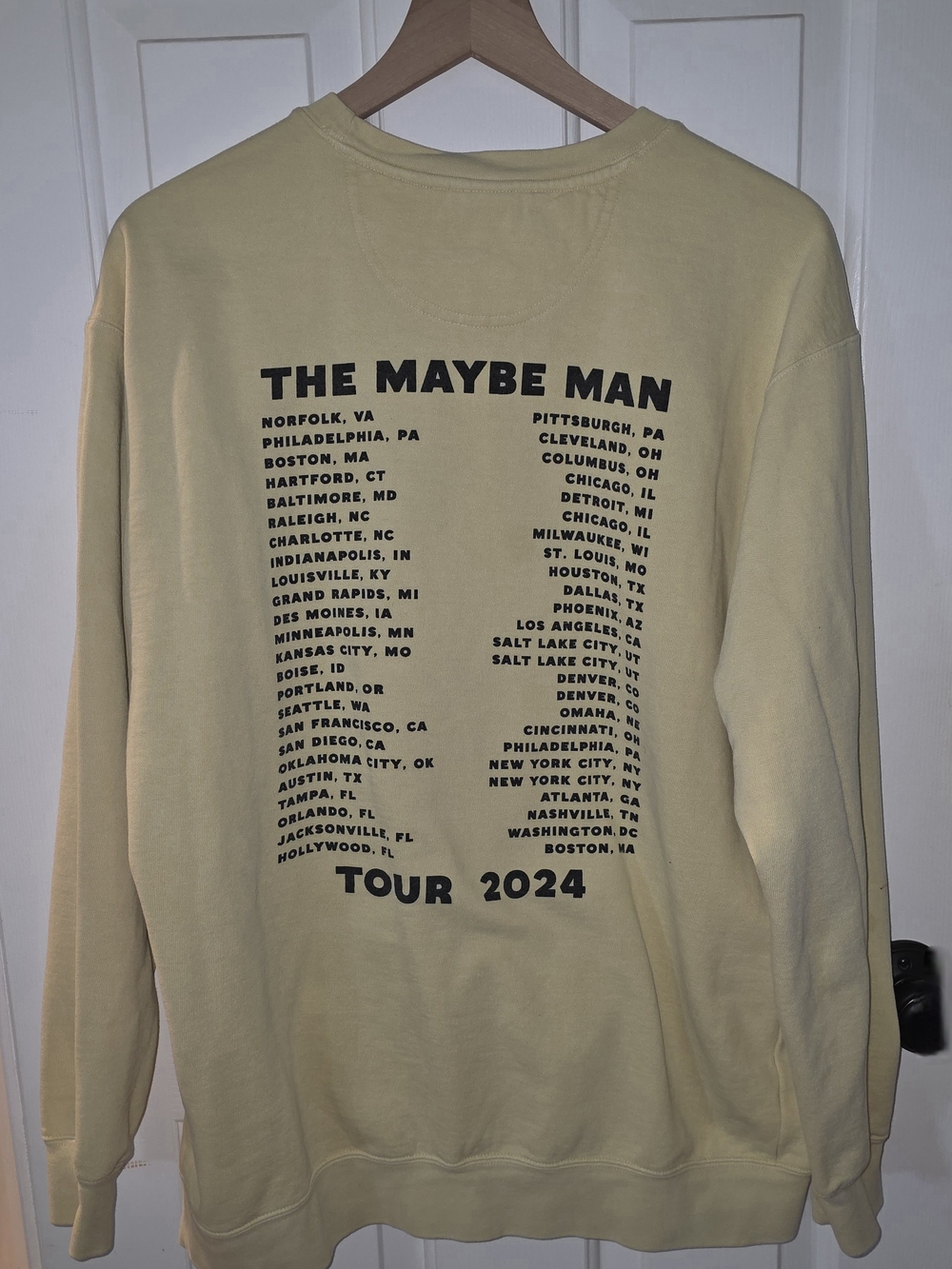 AJR The Maybe Man Tour Sweatshirt Yellow Crewneck Concert Merch Size L - Picture 3 of 3